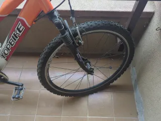 Bicicleta BTT Topbike Blanca y Naranja