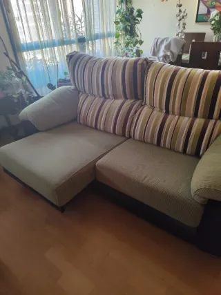 Conjunto de 2 sofás (3pl y 2pl) de tela verde con