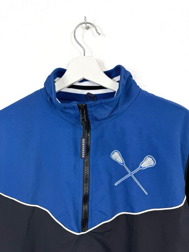 Cortavientos Vintage USA Half Zip Sport Azul Negro