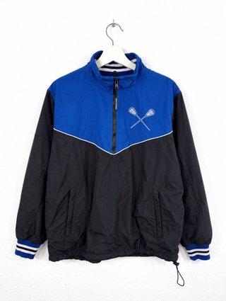 Cortavientos Vintage USA Half Zip Sport Azul Negro