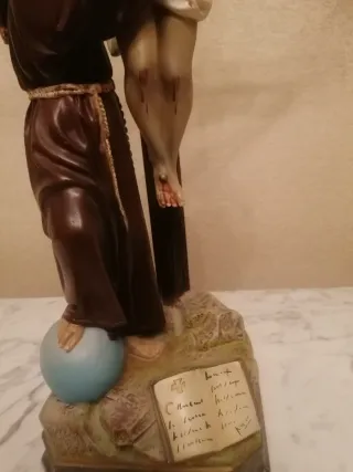 Figura San Francisco con Cristo antigua.