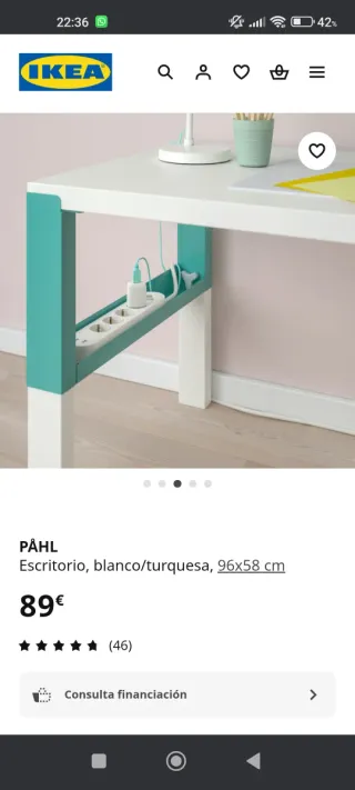 Escritorio, Silla y Estantería IKEA PÅHL