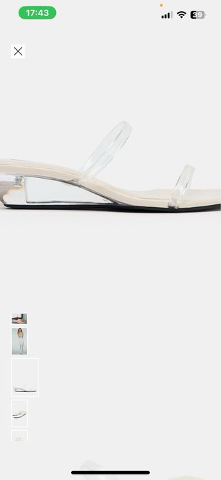 Sandalia cuña vinilo transparente