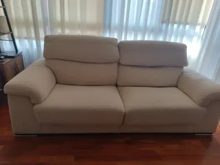 Sofá chaise longue beige tela