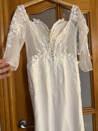 Vestido de Novia Talla M Encaje Manga Larga