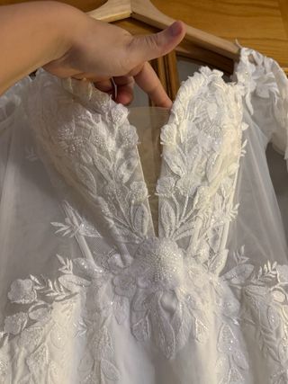Vestido de Novia Talla M Encaje Manga Larga