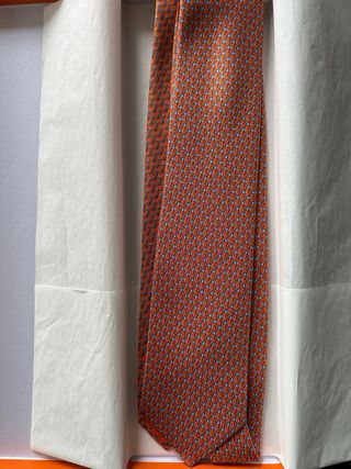 Corbatas Hermes Naranja y Azul