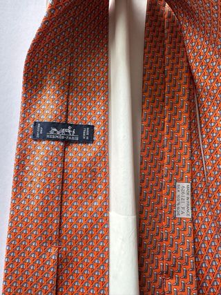 Corbatas Hermes Naranja y Azul