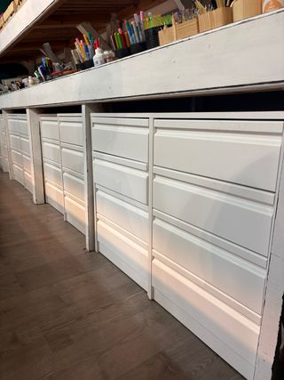 Cajonera blanca de madera 4 cajones