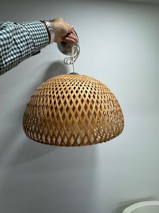 Lámpara de techo IKEA BOJA bambú y metal