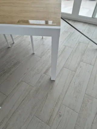 Mesa extensible jardín y 4 sillas.