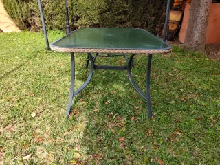 Mesa de jardín cristal y aluminio