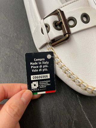 Mocassini donna bianchi in vera pelle nuovi - Frau