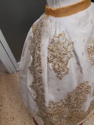 Falda Fallera Blanca y Dorada