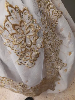 Falda Fallera Blanca y Dorada