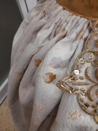 Falda Fallera Blanca y Dorada