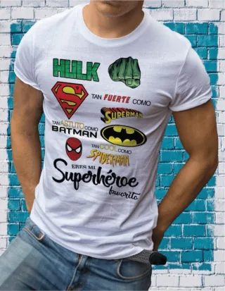 Camiseta Superhéroe Favorito Tallas disponibles