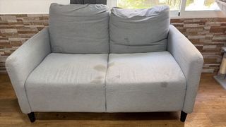 Sofá 2 plazas gris tela