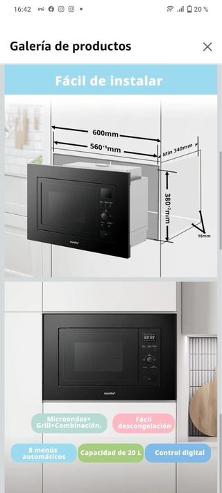 Microondas Comfee Negro Nuevo