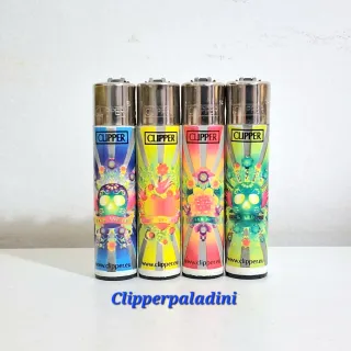 4 Accendini Clipper Design Teschio Messicano