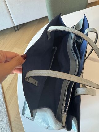 Bolso Piel Azul Hecho en España