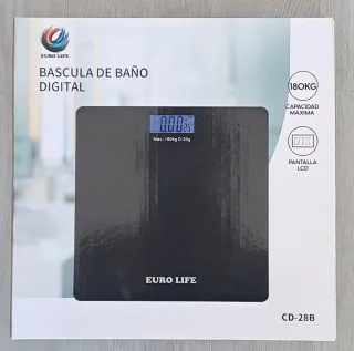 Báscula Baño Digital Euro Life Negra