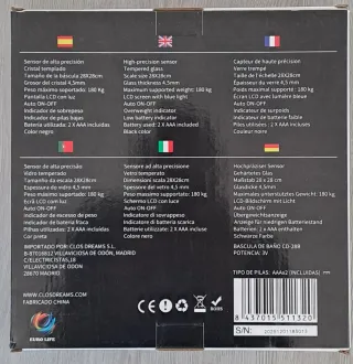 Báscula Baño Digital Euro Life Negra