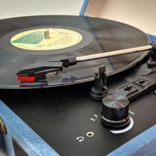 Giradischi Portatile dodocool Bluetooth - Celeste