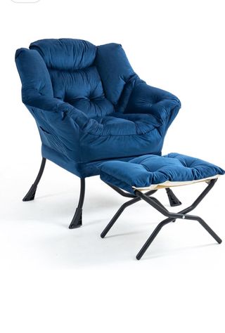 Sillón Relax Azul con Reposapiés