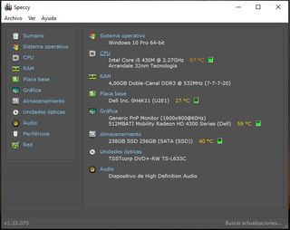 Ordenador Portátil Dell Inspiron 1764 17" SSD