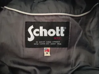 Chaqueta Schott plumífera negra y gris