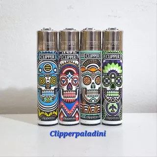Set 4 Accendini Clipper Design Teschio