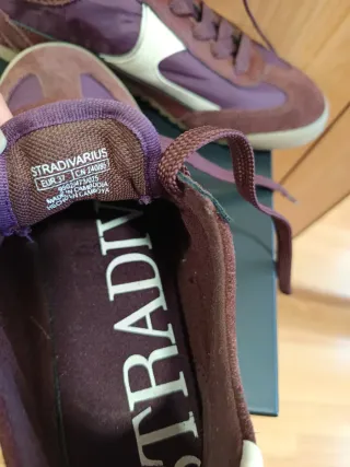 Zapatillas Stradivarius ante morado/marrón T37