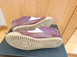 Zapatillas Stradivarius ante morado/marrón T37