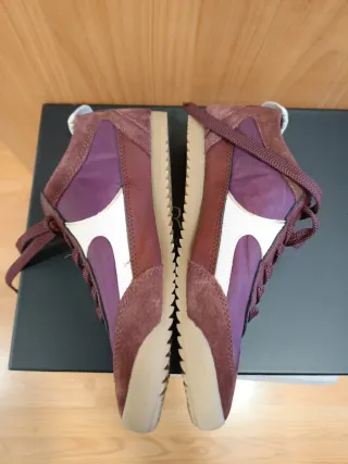 Zapatillas Stradivarius ante morado/marrón T37