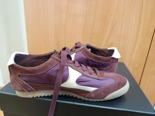 Zapatillas Stradivarius ante morado/marrón T37
