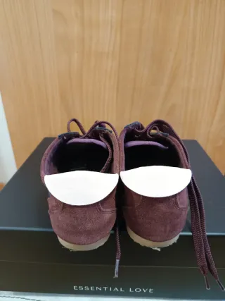 Zapatillas Stradivarius ante morado/marrón T37