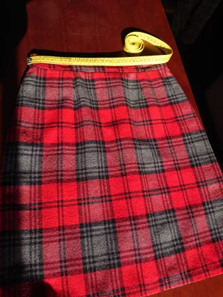 Minifalda cuadros roja y gris T38/40