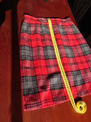 Minifalda cuadros roja y gris T38/40