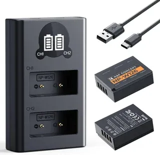 Senza aprire K&F 2 batterie FUJI NP-W126+Caricatore
