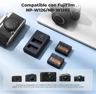 Senza aprire K&F 2 batterie FUJI NP-W126+Caricatore