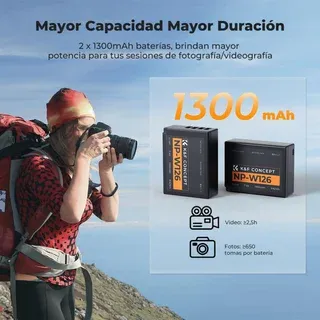 Senza aprire K&F 2 batterie FUJI NP-W126+Caricatore