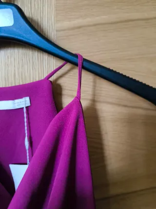 Top asimétrico Crep Zara Morado