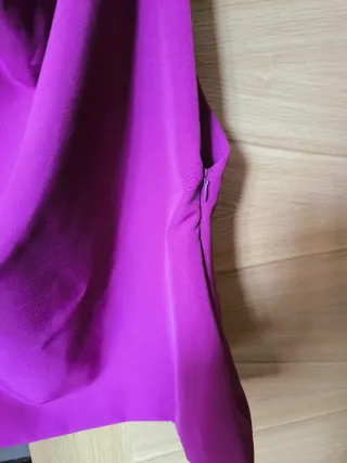 Top asimétrico Crep Zara Morado