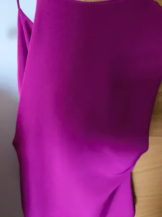 Top asimétrico Crep Zara Morado