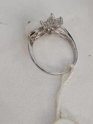 Anello Argento con Pietre Bianche