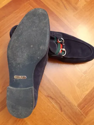 Zapatos Calce Ante Azul Talla 40