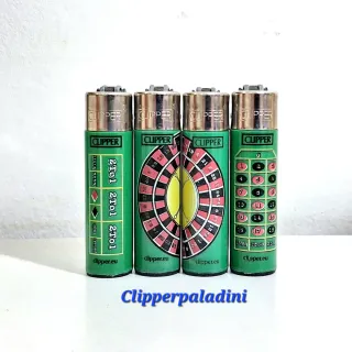 4 Accendini Clipper a tema Casinò Medium