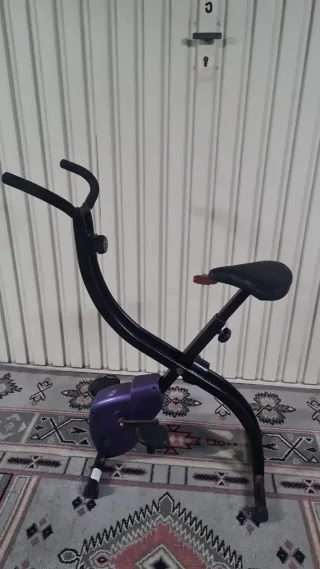 Bicicleta estática morada