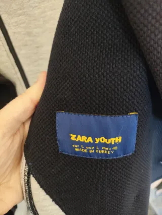 Abrigo cruzado ligero Zara azul marino